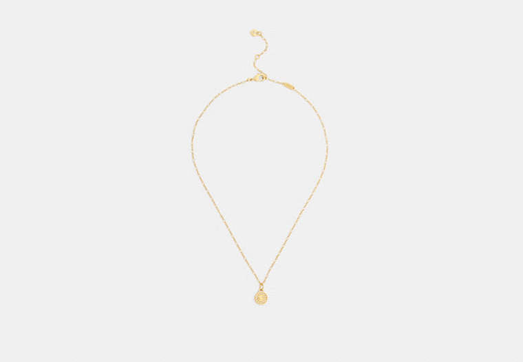 Signature Pavé Coin Pendant Necklace