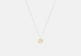 Coach Script Heart Pendant Necklace