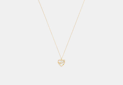 Coach Script Heart Pendant Necklace