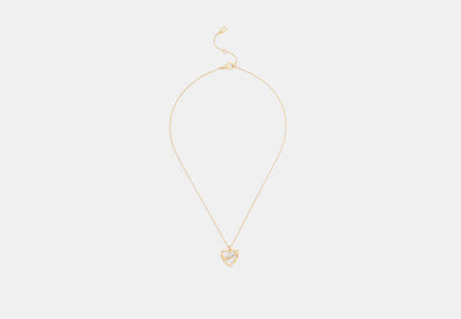Coach Script Heart Pendant Necklace