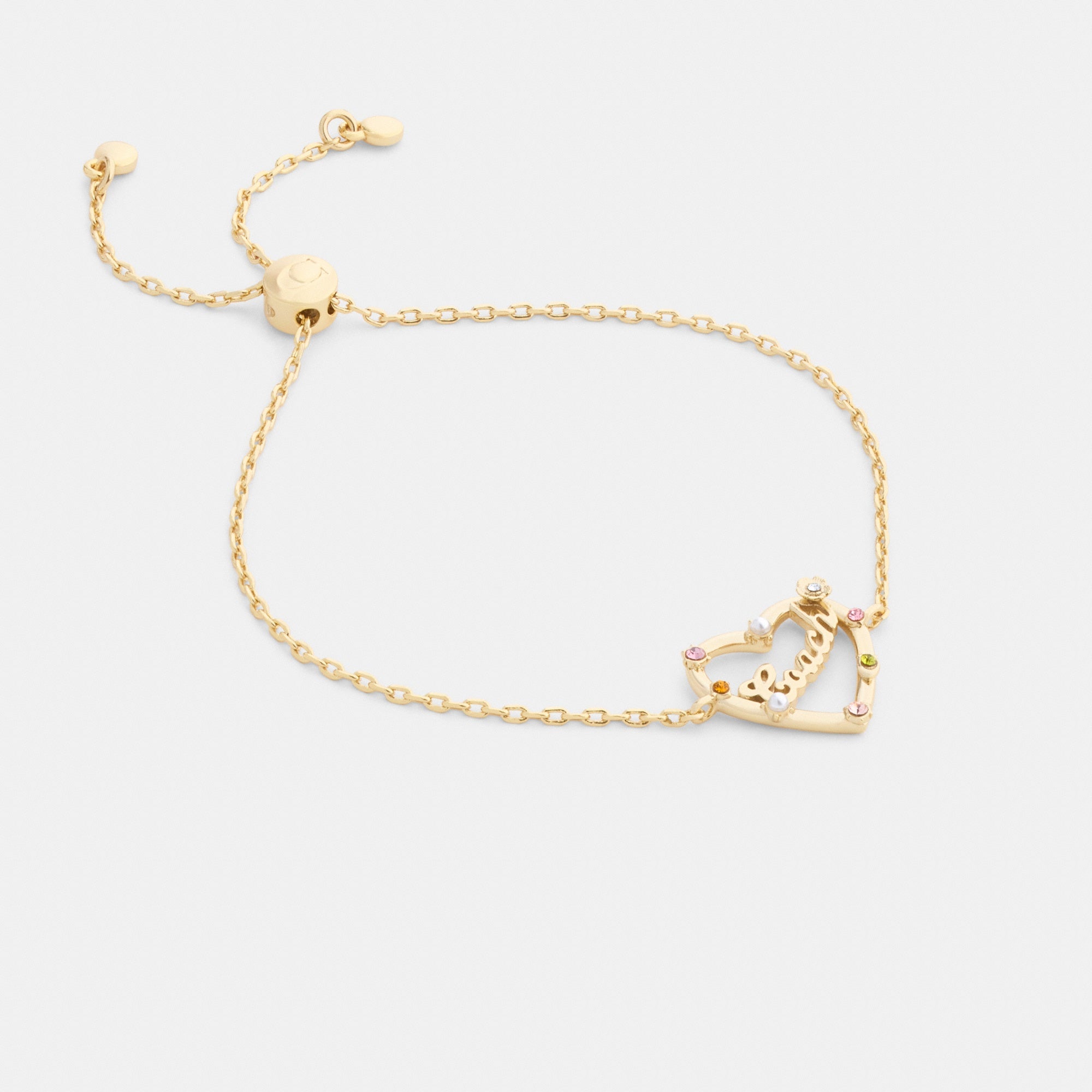 Coach Script Heart Slider Bracelet