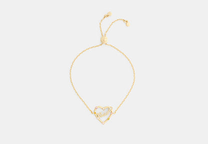 Coach Script Heart Slider Bracelet