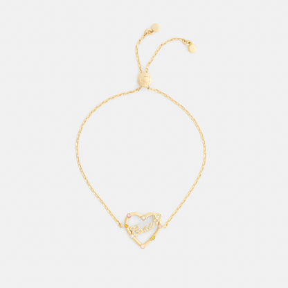 Coach Script Heart Slider Bracelet