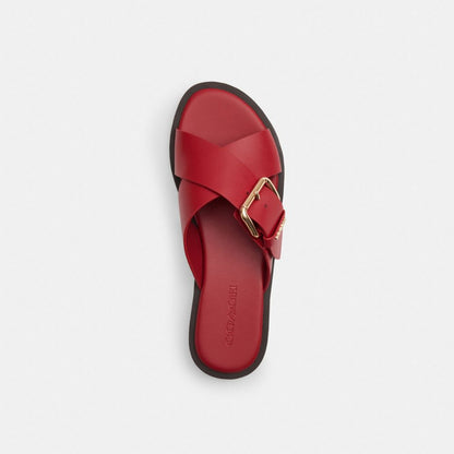 Crisscross Buckle Sandal In Signature Jacquard