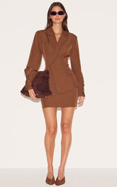 Chesnut Woven Mid Rise Mini Skirt