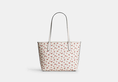 Medium City Tote Bag With Cherry Print