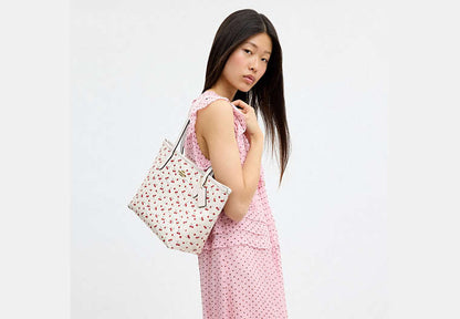 Medium City Tote Bag With Cherry Print