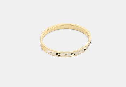 Repeated C Hinged Bangle