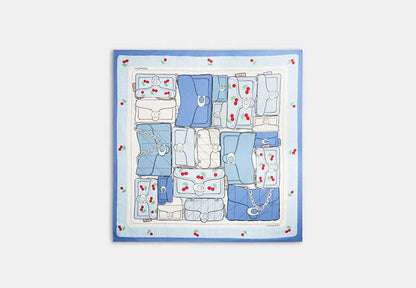 Tabby Cherry Print Silk Square Scarf