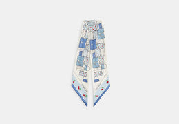 Tabby Cherry Print Silk Wide Skinny Scarf