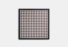 Gingham Cherry Print Silk Bandana