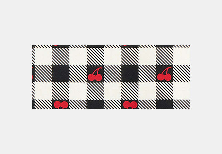 Gingham Cherry Print Silk Bandana