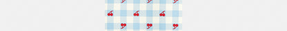Gingham Cherry Print Silk Bandana