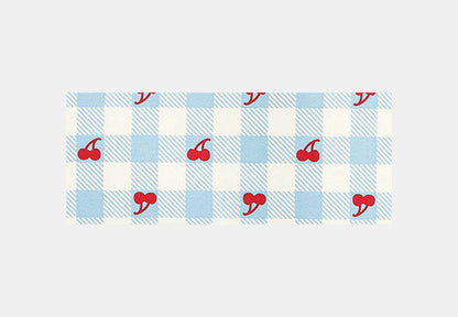 Gingham Cherry Print Silk Bandana