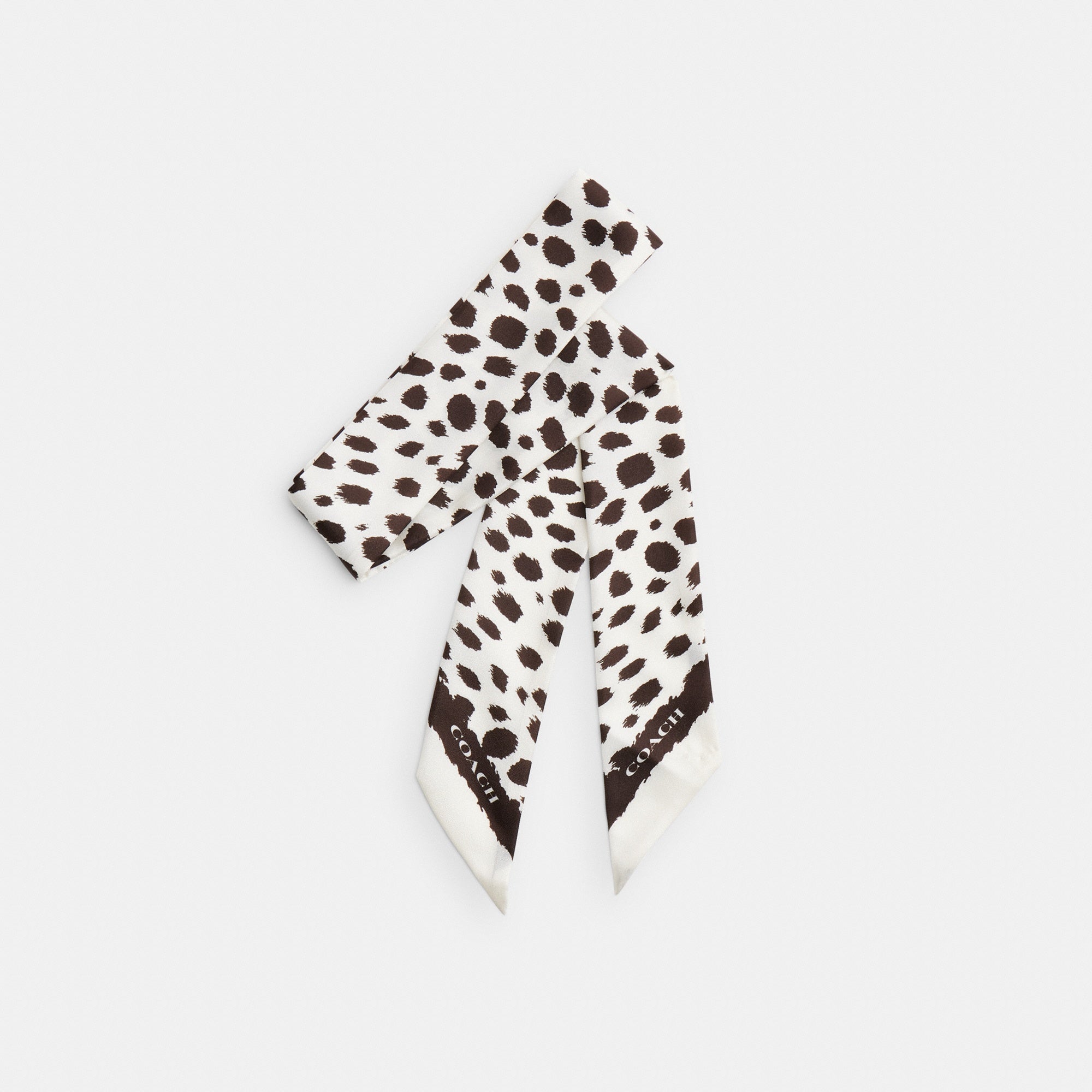 Wild Spots Print Silk Skinny Scarf