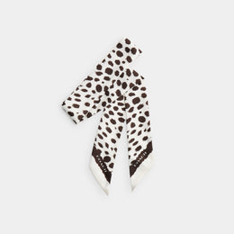 Wild Spots Print Silk Skinny Scarf