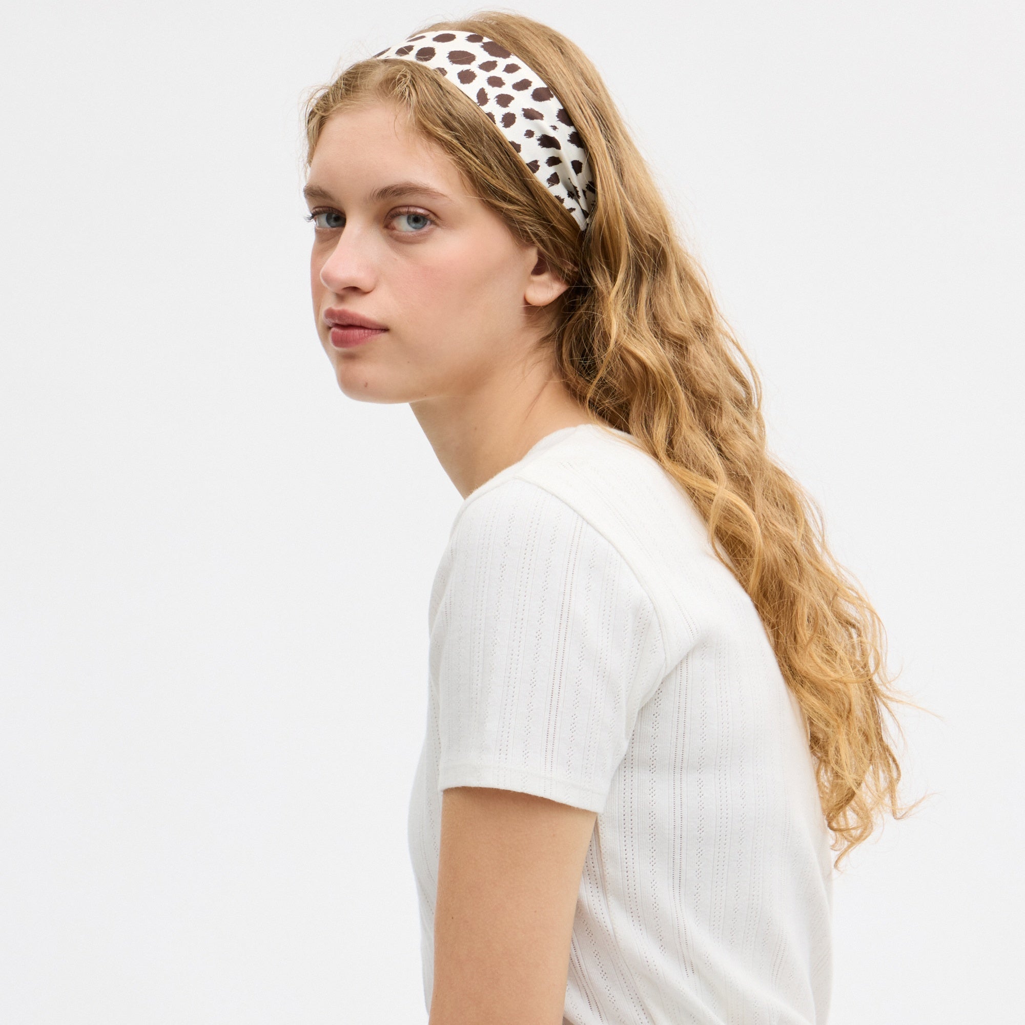 Wild Spots Print Silk Skinny Scarf
