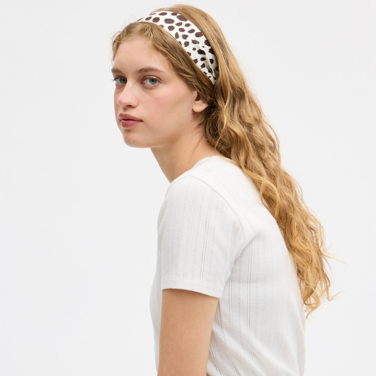Wild Spots Print Silk Skinny Scarf
