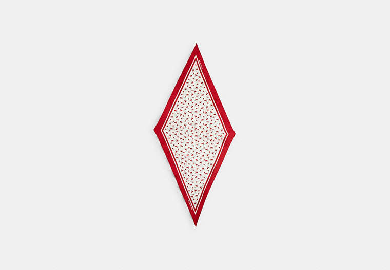 Micro Cherry Print Silk Diamond Scarf