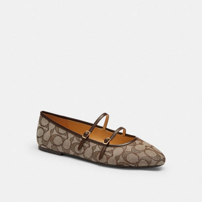 Double Buckle Mary Jane In Signature Jacquard