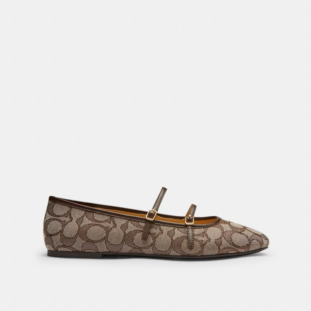 Double Buckle Mary Jane In Signature Jacquard