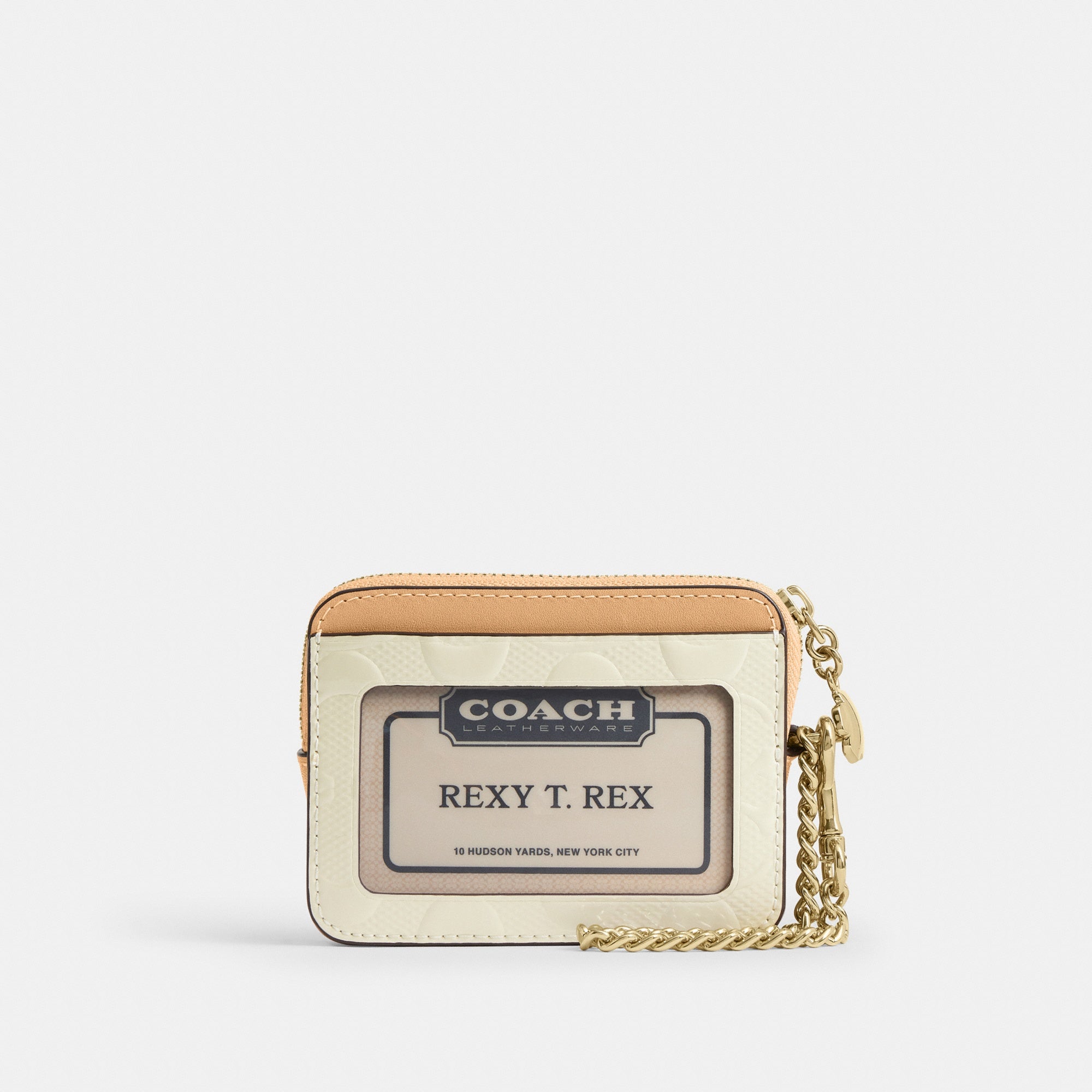 Zip Card Case In Signature Leather With Charm