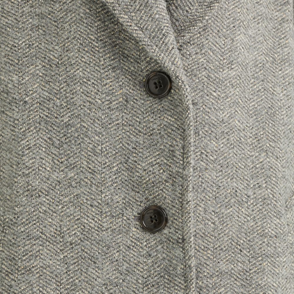 Restored Herringbone Oversized Coat