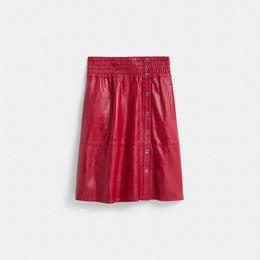 Restored Smocked Leather Skirt