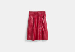 Restored Smocked Leather Skirt
