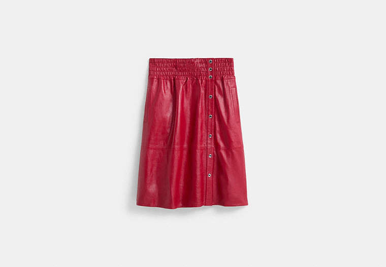 Restored Smocked Leather Skirt