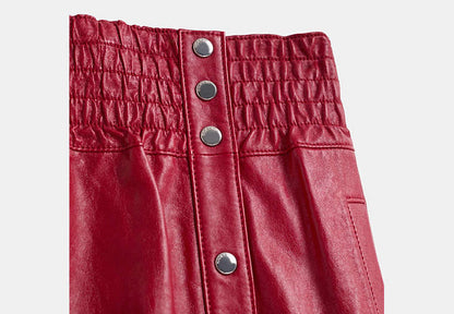 Restored Smocked Leather Skirt
