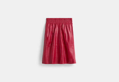 Restored Smocked Leather Skirt