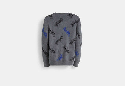 Restored Horse And Carriage V-Neck Sweater