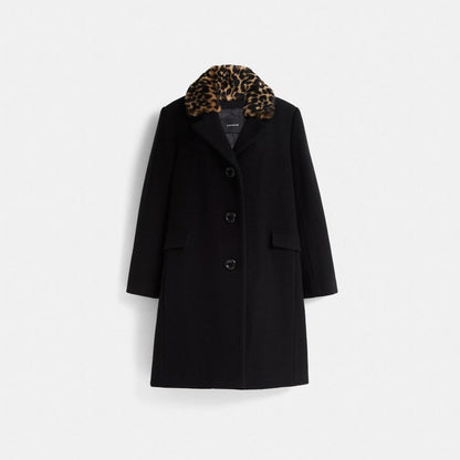 Restored Wool Coat With Shearling Collar