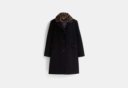 Restored Wool Coat With Shearling Collar