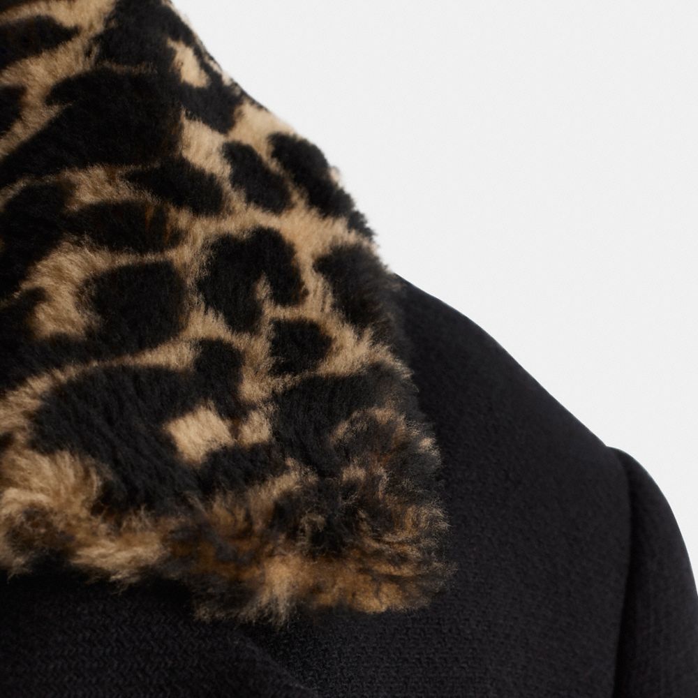 Restored Wool Coat With Shearling Collar