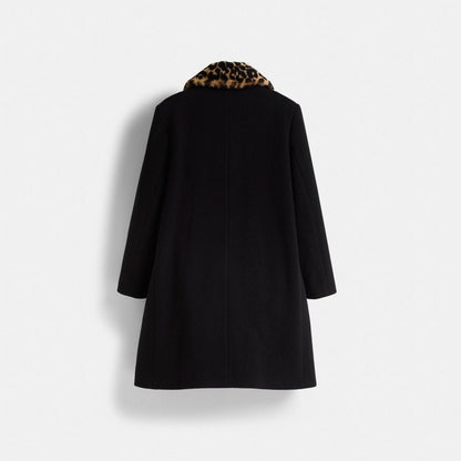Restored Wool Coat With Shearling Collar