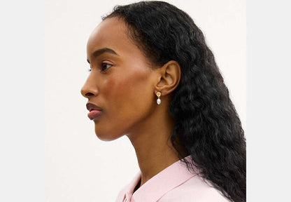 Tea Rose Pearl Drop Earrings