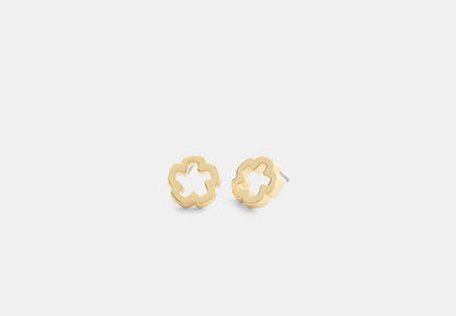 Open Tea Rose Stud Earrings