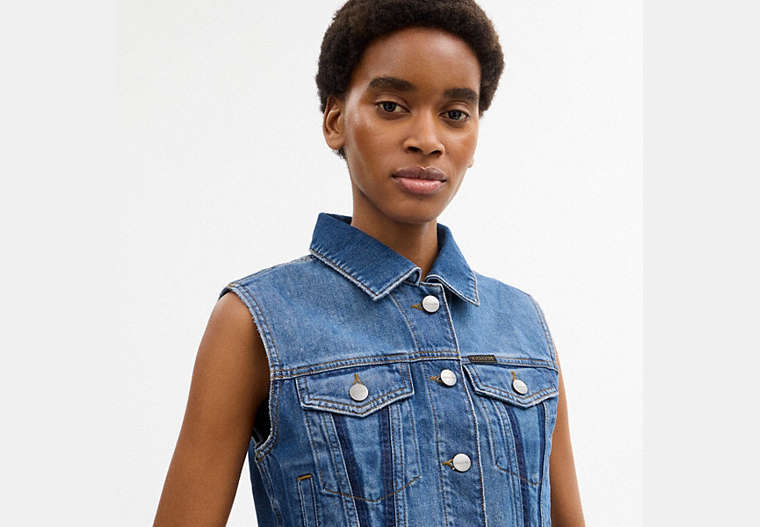 Shrunken Denim Workwear Vest