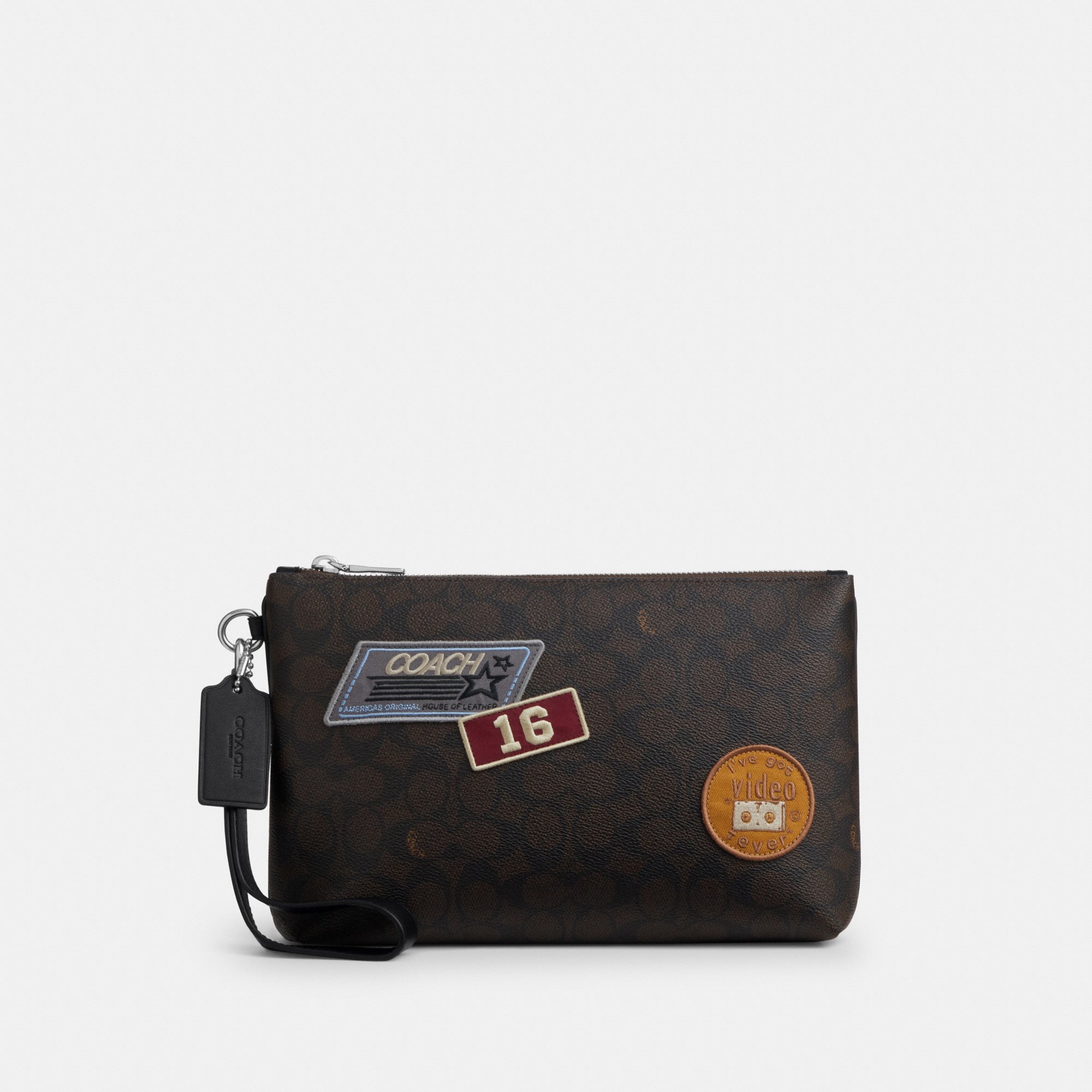 Pouch In Signature Canvas With Patches