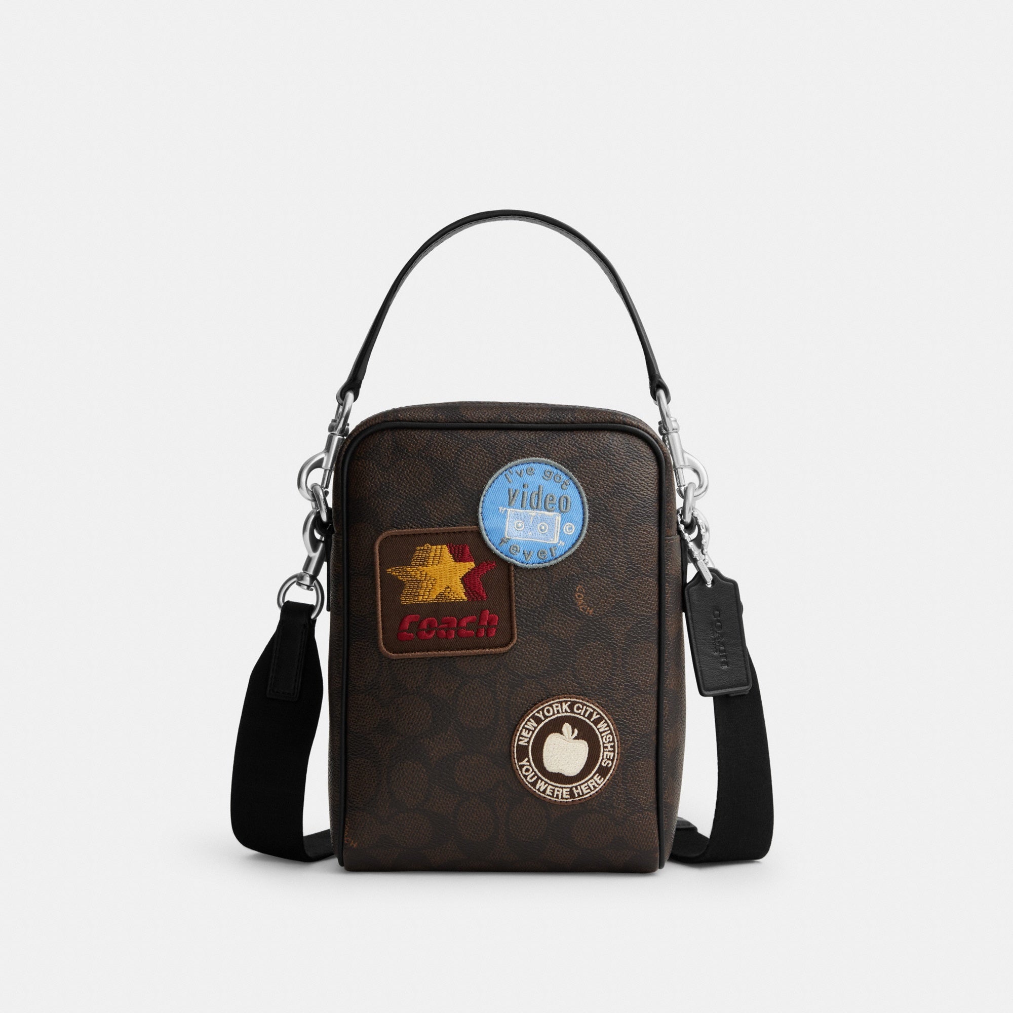 Tristan Crossbody Bag 14 In Signature Canvas With Patches