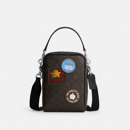 Tristan Crossbody Bag 14 In Signature Canvas With Patches