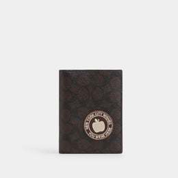 Passport Card Case In Signature Canvas With Patches