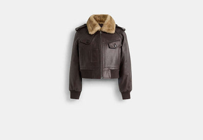 Restored Cropped Leather Jacket