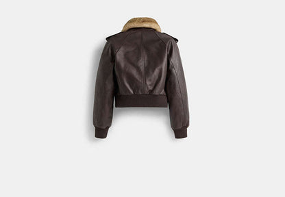 Restored Cropped Leather Jacket