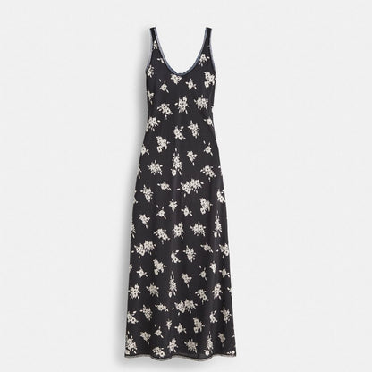 Restored Long Floral Ruffle Dress