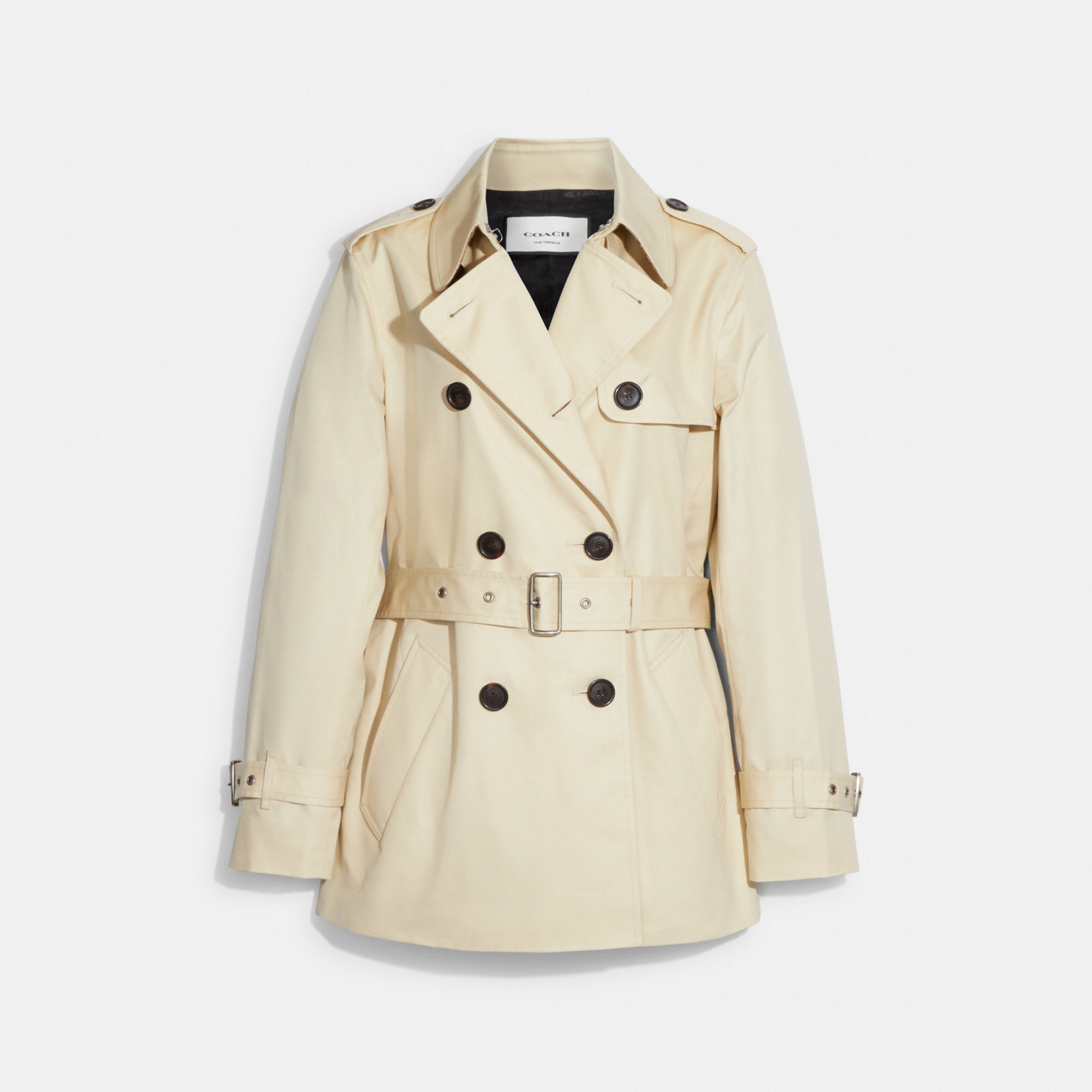 Solid Short Trench Coat