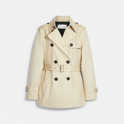 Solid Short Trench Coat