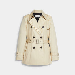 Solid Short Trench Coat